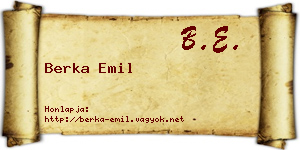Berka Emil névjegykártya